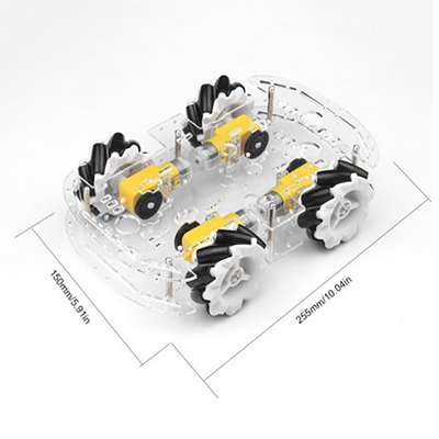4WD πλαστική διαφανής εξάρτηση πλαισίων αυτοκινήτων ροδών έξυπνη για Mecanum