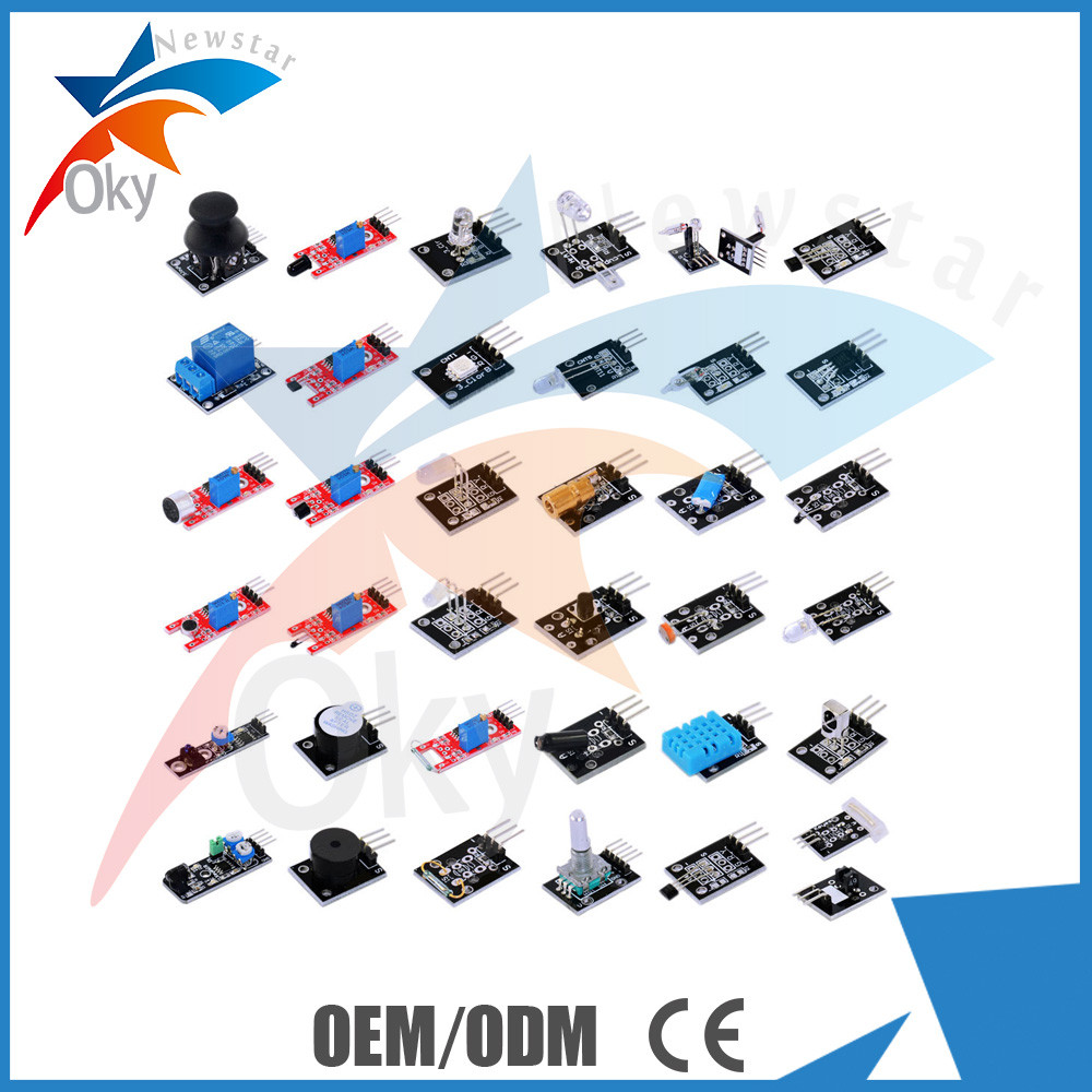 DIY 37 σε 1 εξάρτηση εκκινητών Arduino ασπίδων ενότητας αισθητήρων, ενότητα ηλεκτρονόμων 5V